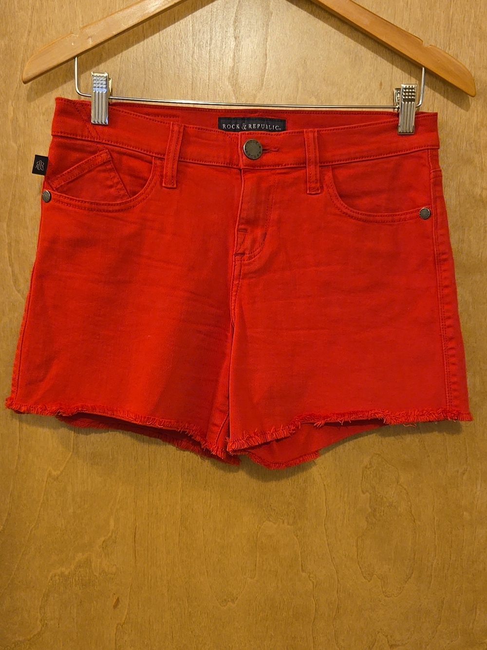 Rock & Republic Red Jean Shorts